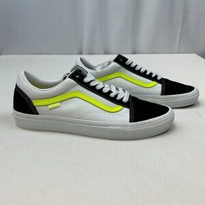 Vans Mens Skate Old Skoo VN0A5FCB6M5 Neon True White Sneaker Shoes Size 13